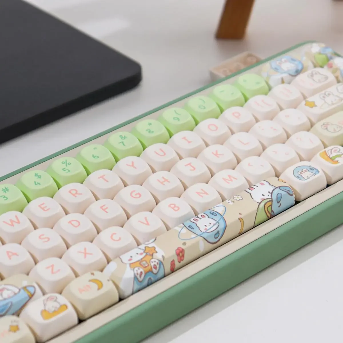 Ensemble de touches de clavier Moon Rabbit, profil MOA, mignon, 144 prédire, PBT, sublimation personnalisée, ISO ANSI, 60%, 65%, 70%