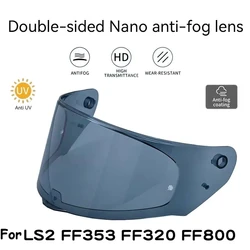 Kask Visor LS2 FF353 FF320 FF800 FF397 FF390 Motosiklet Çift taraflı Nano Anti-sis Lens Motosiklet Aksesuarı Gözlük