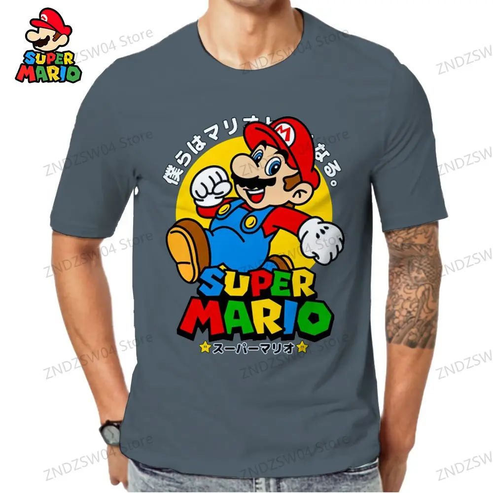 Super Mario Anime Heren Kinder T-Shirt 2024 Snelle Droge Ouder-Kind Kleding T-Shirts Zomer 3d Print Streetwear Mode 110-6xl