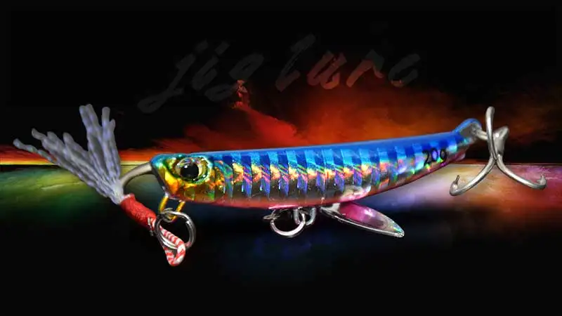 TAKEDO LS06 Meeresangeln, sinkender Metallköder, gegossener Jigging-Köder mit Haken und amerikanischem Drehlöffel, Wobbler für Hechtbarsch – Detail 1