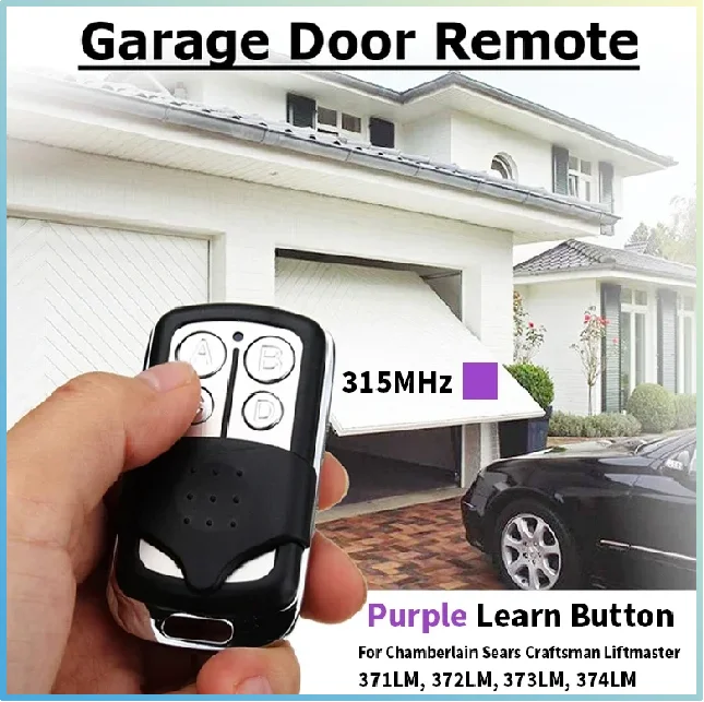 

For LiftMaster Craftsman 371LM 372LM 373LM 374LM Garage Door Opener Mini Remote Part Purple Learn Butto