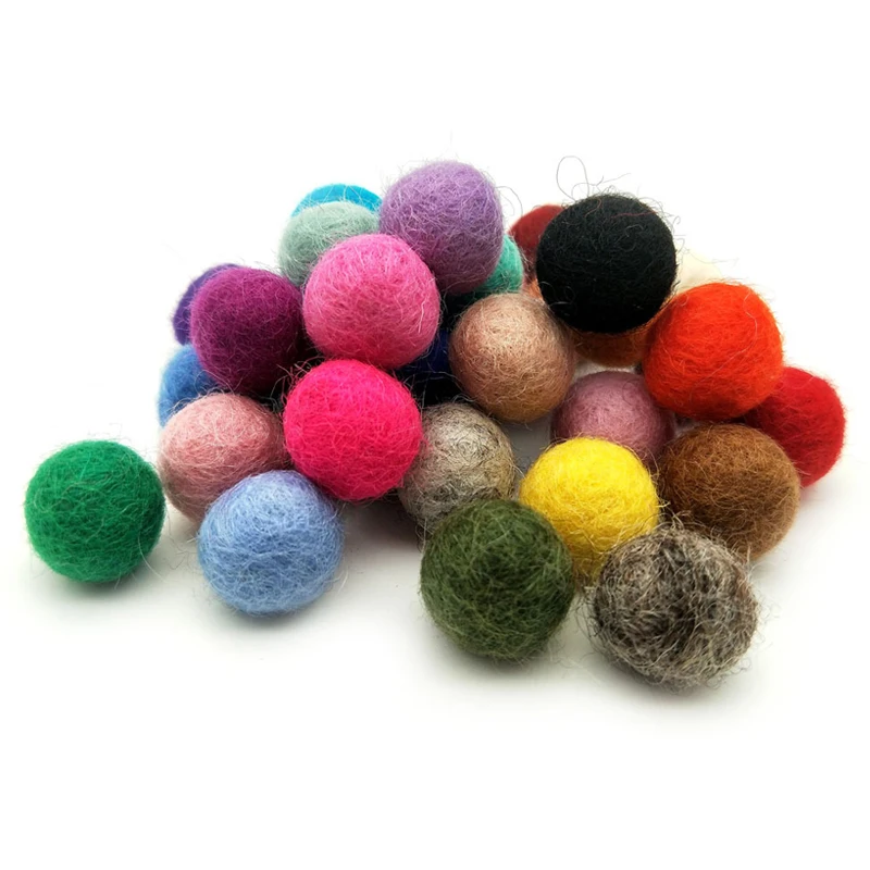 10Pcs Wool Felt Pompoms Ball Poke Mini Fluffy Soft Pom Poms for Wall Wedding Party Home Decoration DIY Sewing Craft Supplies