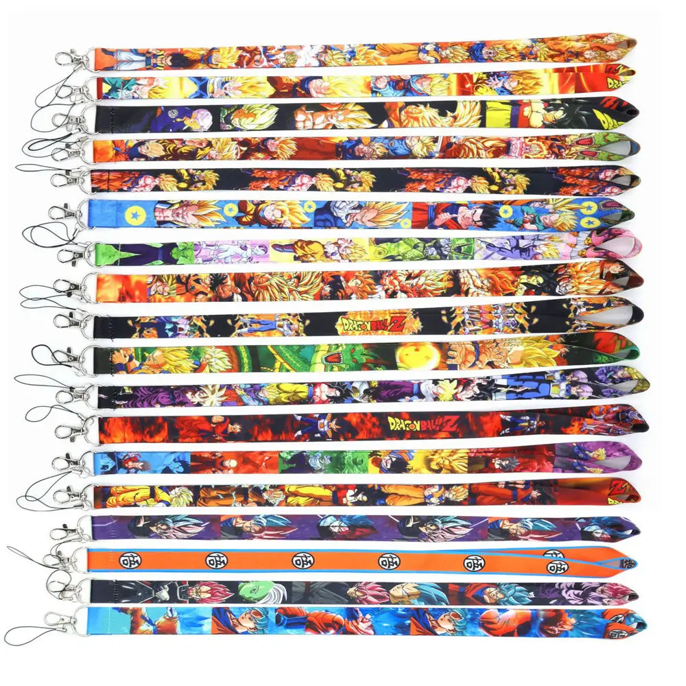 Dragon Ball Z Anime Card Holder Cordão Telefone Alça de Pescoço Chaveiro Acessório