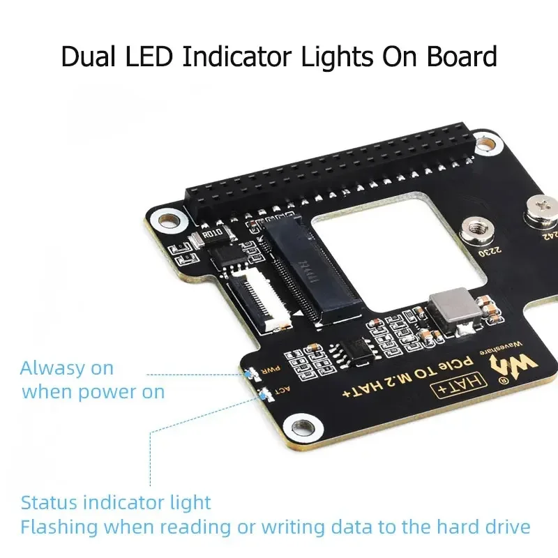 Papan adaptor untuk Raspberry Pi, 5 PCIe ke M.2 papan adaptor NVMe Protocol M.2 antarmuka ekspansi Drive Solid-state mendukung pendingin aktif