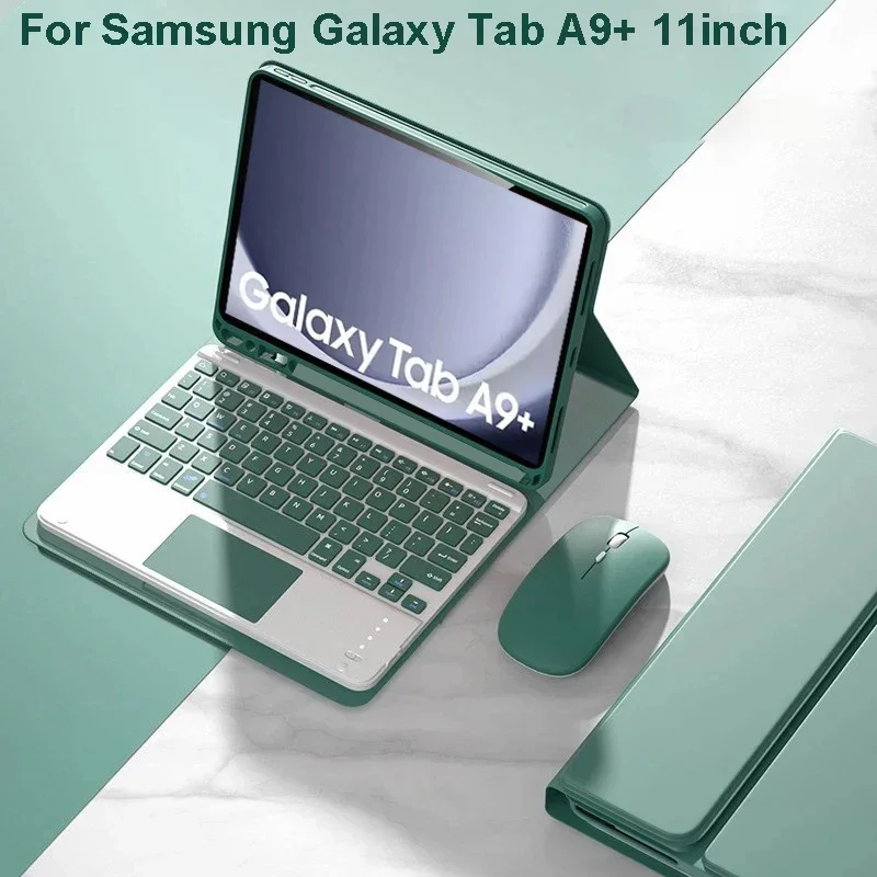 

Чехол с клавиатурой для Samsung Galaxy Tab A9 Plus, 11-дюймовый съемный чехол с Bluetooth-клавиатурой для Samsung Tab A9 + SM-X210N/X216B Funda