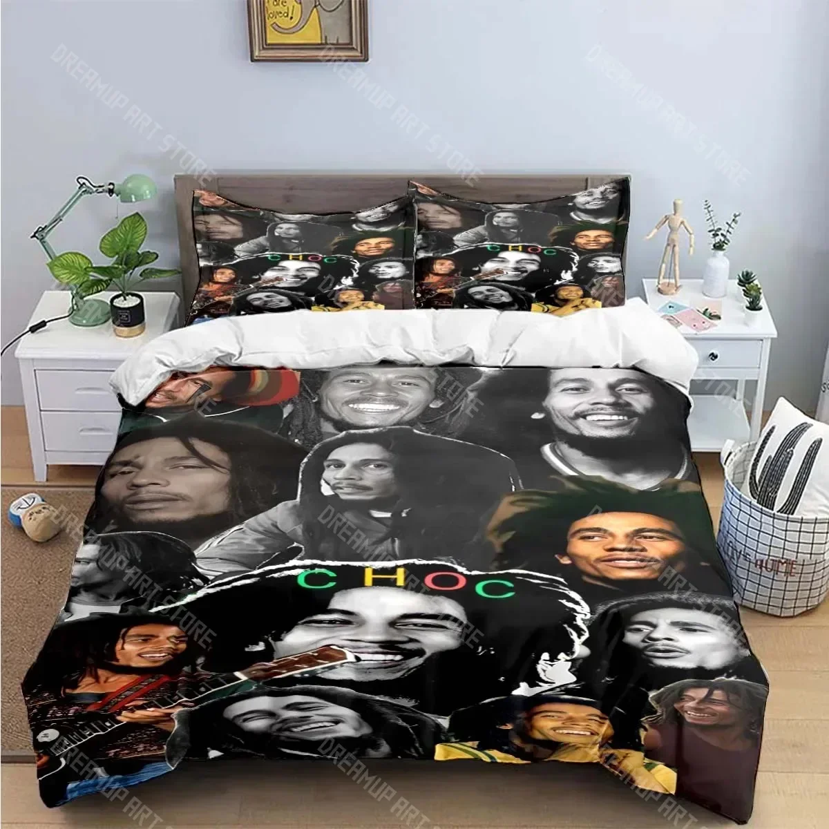 2026 3D Print R-Reggae Bob Marley Singer Pattern Bedding Sets Bed Supplies Set Duvet Cover Comforter Set Bedding Set Luxury Birt