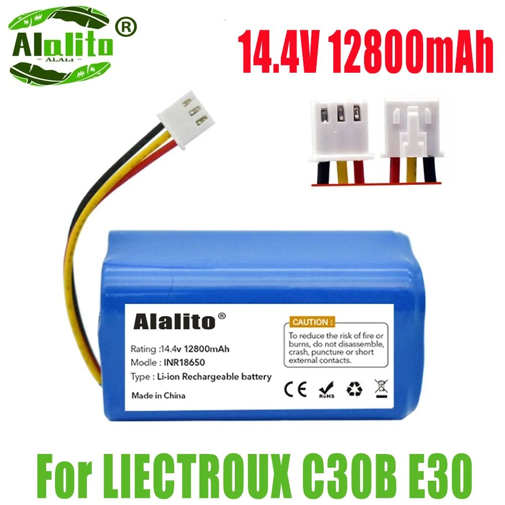 

(For C30B) 14.4v Battery for LIECTROUX C30B E30 Robot Vacuum Cleaner 2600mAh Lithium 18650 Battery Cleaning Tool Parts