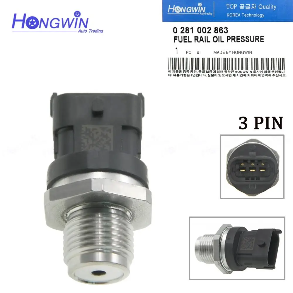 1800Bar Fuel Rail Pressure Sensor Fits Suzuki Ford Lancia Fiat Volve Saab Opel Alfa Romeo Iveco 0281002937 504152959 0281002863