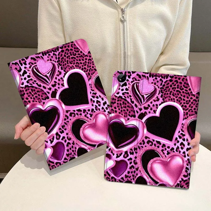 

Leopard print heart pattern Tablet Case For Vivo IQOO Pad Air Pad3 IQOO Pad5 Pad2 Pad3 SE Pro 11.5 12.1 12.3 13 Inch