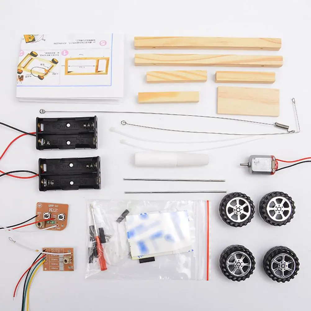 DIY 4 ドライブ車モデルおもちゃリモコン教育科学キット子供のビルディングブロック技術模型玩具電子