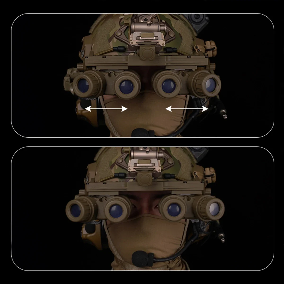 Tactical Nylon GPNVG 18 Night Vision Goggle DUMMY Model NO FUNCTION L4G24 NVG Helmet Mount VAS Shroud Three Hole Bracket