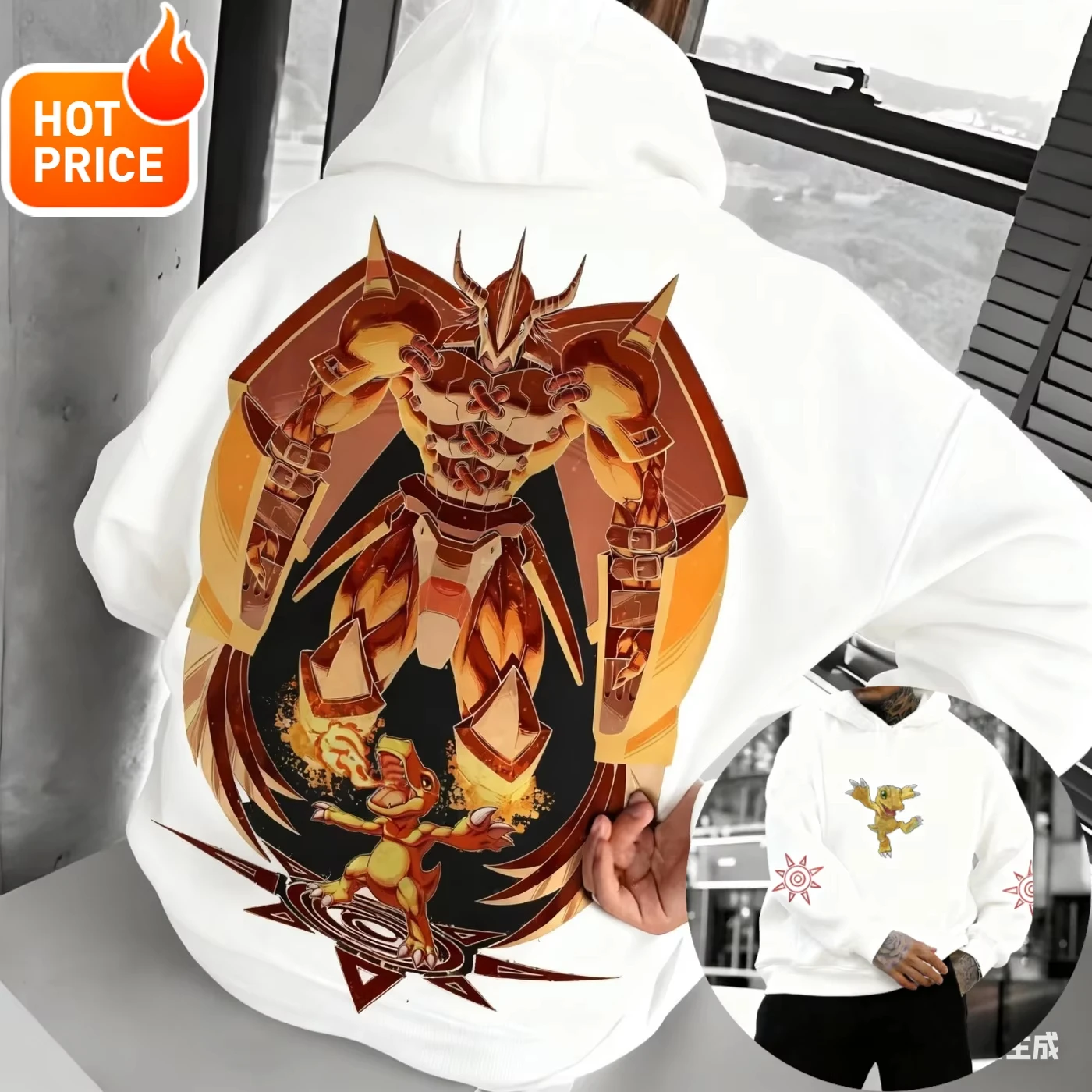 

Digimon Anime New Hot War Greymon Harajuku Streetwear Winter Men Vintage Hoodie Winter Women Oversized Hoodie Sweatshirt Top