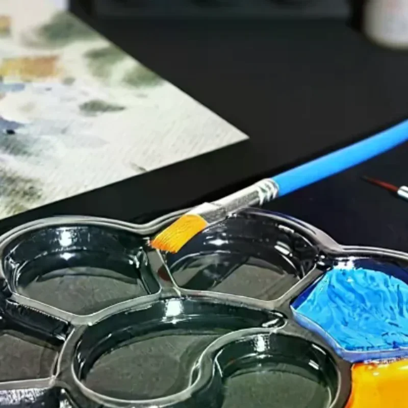 

20 шт. одноразовая палитра для масляной живописи гуаши в форме сливы, художественная палитра для рисования, моющаяся палитра акварельных красок