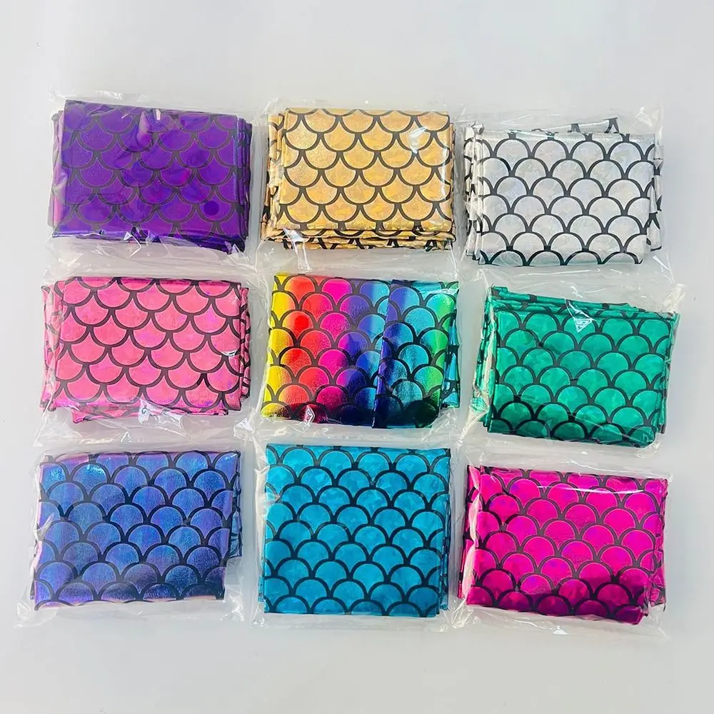 Colorful Design Fish Scale Gloves Fish Scale Pattern Fashion Personality Cosplay Gloves Long Length Mermaid Gloves