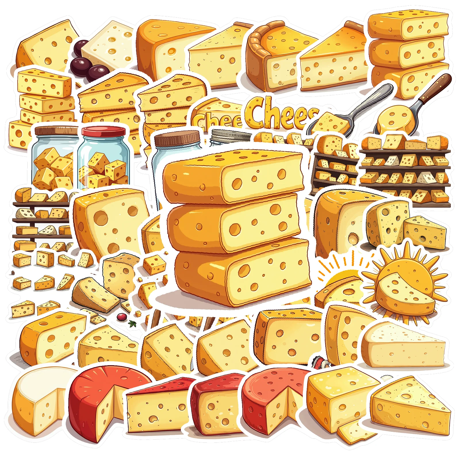 50pcs Decals  Waterproof Laptop Stickers Food Stickers Water Bottle Stickers for Party Favors Gifts Arts and Crafts