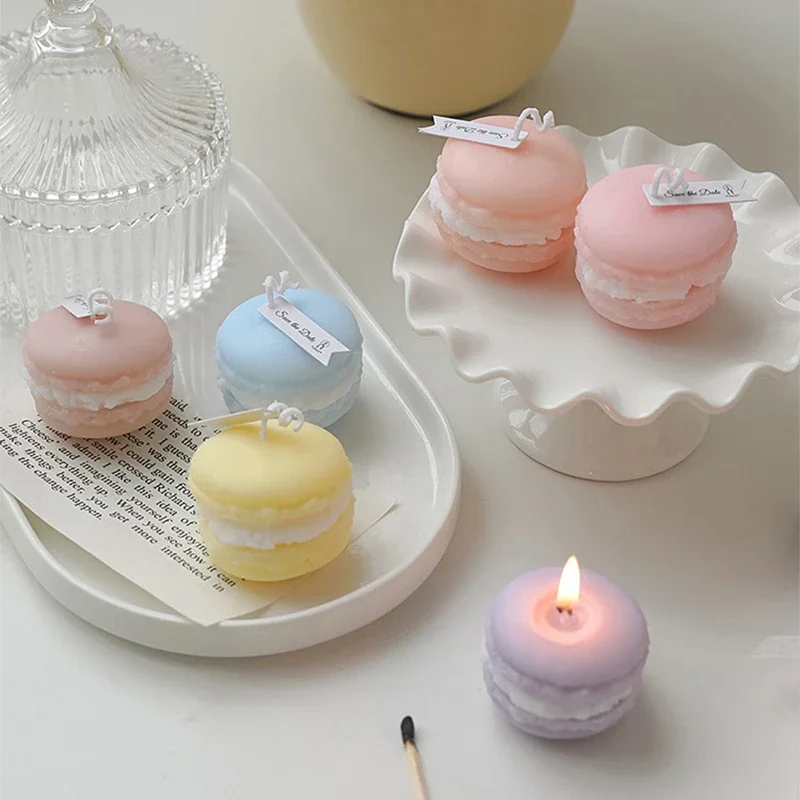 Macarone Candle Silicone Mold Scented Candles Soap Chocolate Dessert Mold for Baking And Candle Making Home Crafts Handmade Gift