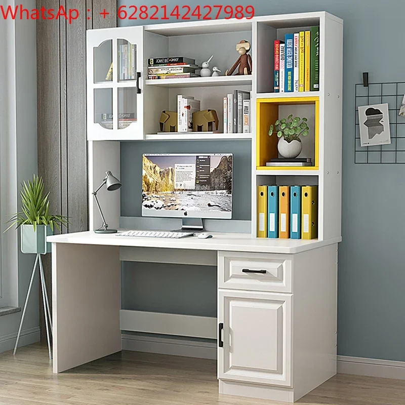 

Nordic Solid Wood Computer Desks with Drawer Storage Table Modern Office Furniture Home Gaming Desk room Bookshelf Study Desk