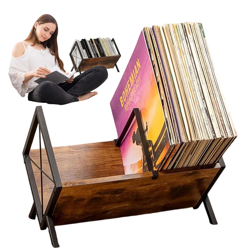 Étagère de rangement pouvant contenir 80 à 100 albums, étagère adaptée au salon, à la chambre à coucher, au bureau, étagère robuste pour l'affichage de magazines et de documents, étagère ouverte pour la maison, facile à assembler