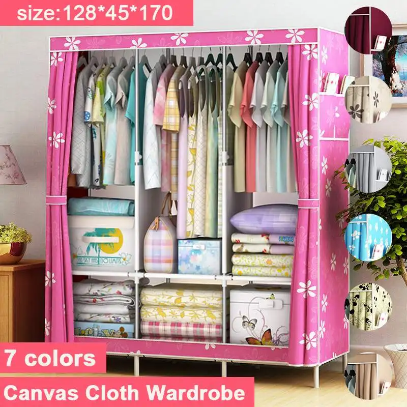 Delivery normal Large size Modern Simple Wardrobe Fabric Folding Cloth Storage Cabinet DIY Assembly Easy Install Reinforcement