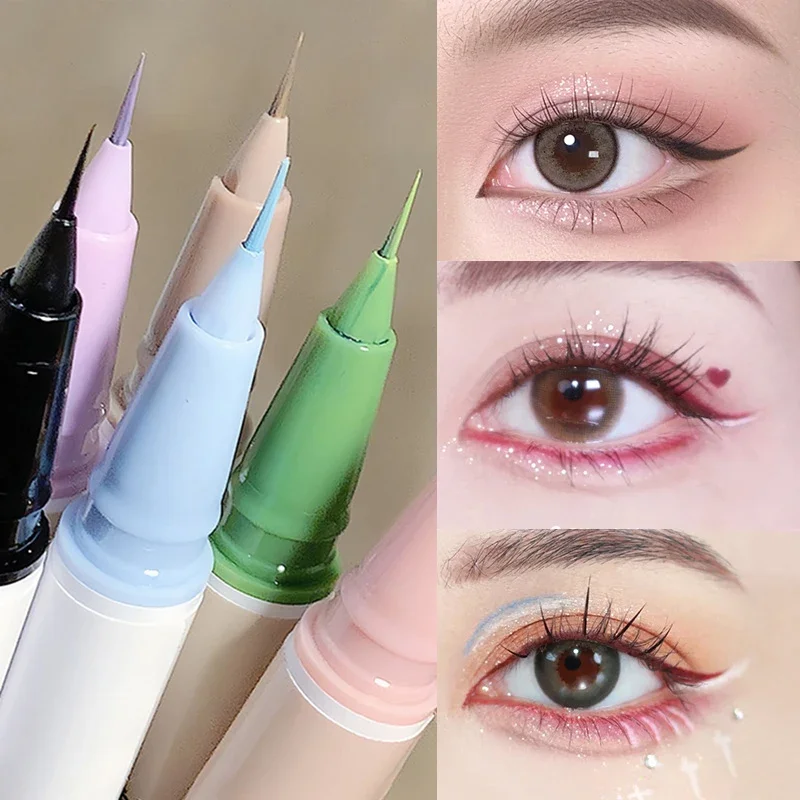 Eyeliner Liquide Coloré à vaccage Rapide et Résistant à l'Eau, Produit Cosmétique de Maquillage, Disponible en Bleu, Violet, Rose, Vert, Néon, 256