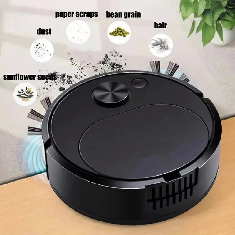 Automatic Electric Floor Vacuum Cleaner 3-in-1 1500Pa Sweeping Mop USB Rechargeable Wireless for Home And Office Use