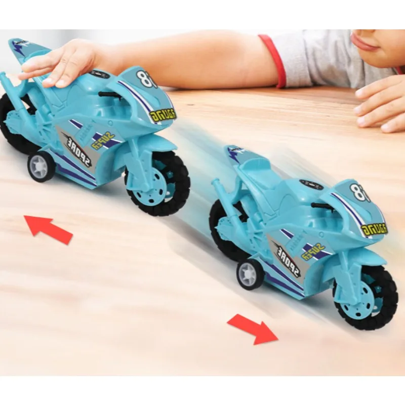 Kinderspiel zeug Auto ziehen einfarbige Motorrad Junge Motorrad Modell Ornamente Kindergarten Spielzeug Weihnachts geschenke für Jungen zurück