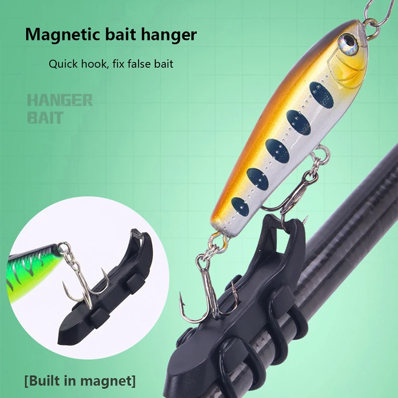 Magnetic Fixed Lure Jig Hooks Holder With Rubber Rings Automatic Lures Hook Keeper Holder Prevent Scratching For Outdoor Fishing