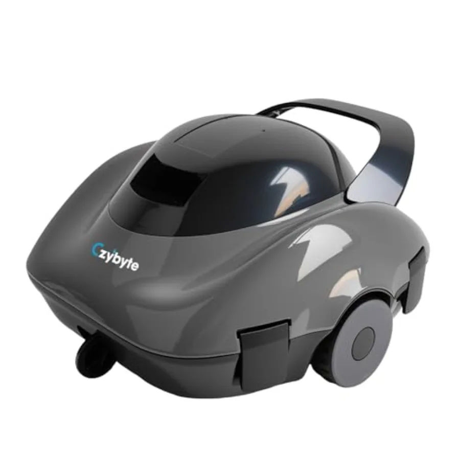 Robotic Pool Cleaner for above ground/inground pools up to 860 sq.ft, grey ABS plastic, powerful suction, 120-min runtime, ligh