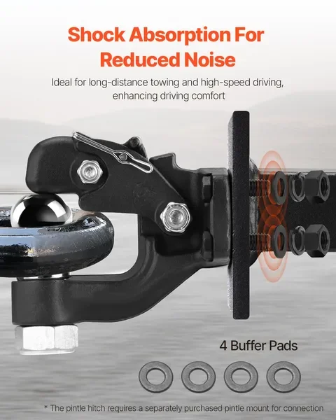 Pintle Hitch Kombination 2' Hitch Ball für 2,5' bis 3' Lunette Ring 20000 lbs