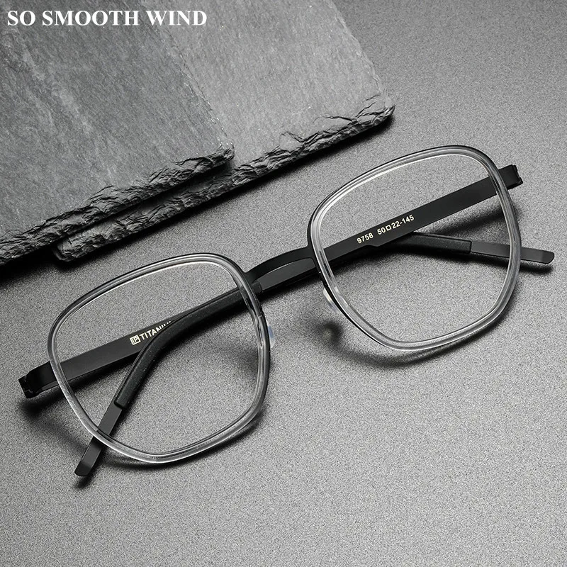 

Denmark Brand Titanium Glasses Frame Men Square Screwless Ultralight Eyeglasses Women Spectacles Fashion Frames Eyewear 9758