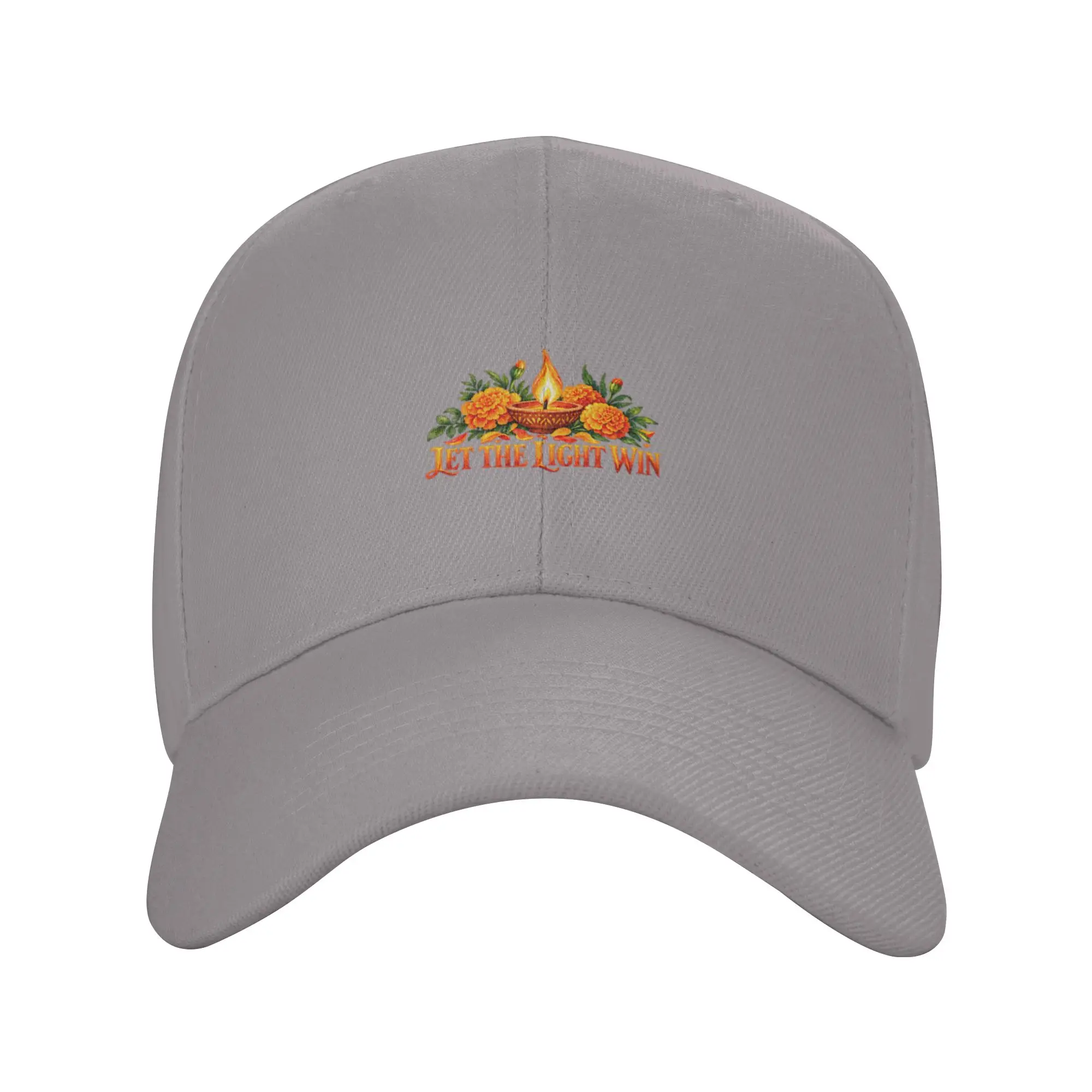 Hot Sale Let the Light Win Dussehra Diya and Marigold Design Baseball Cap  Minimalist Cap Women's  Road Trip Cap Women's