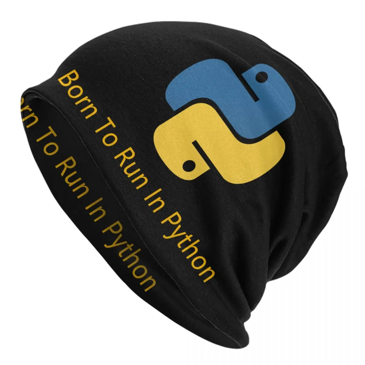 Born To Run In Python Bonnet Hats Street Knitting Hat Autumn Winter  Programmer Computer Developer Skullies Beanies Caps