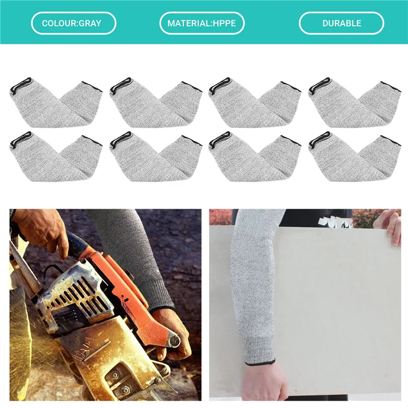 【Superdeals】4 pares de mangas resistentes a cortes e queimaduras, mangas de proteção para braço, protetores de antebraço para pele fina e hematomas 45 cm
