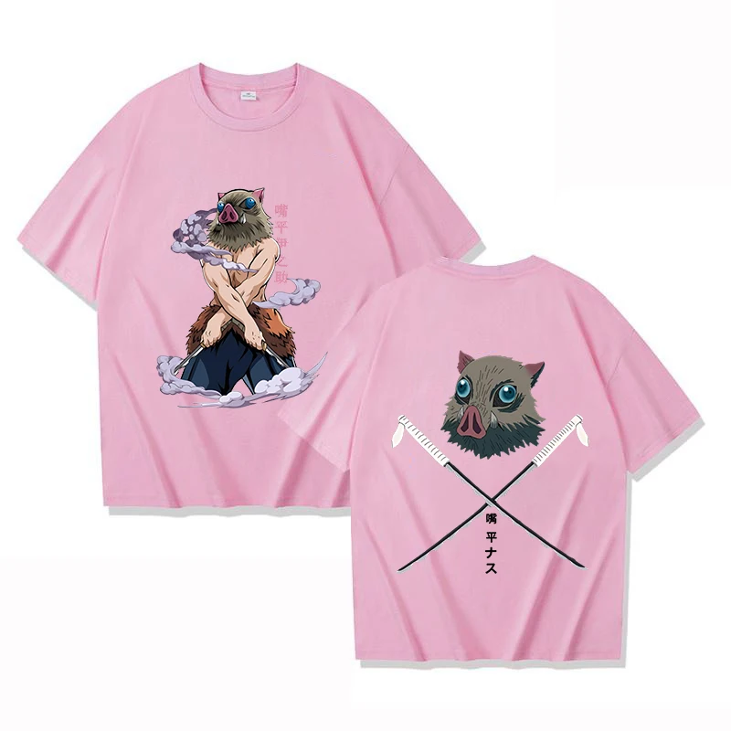 New Hot Anime Hashibira Inosuke Printed T-shirts Women Men Fashion Casual Loose Round Neck Creative Personalized T-shirts