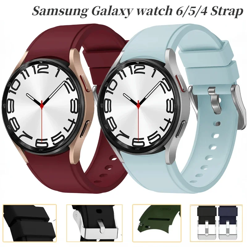Silikonarmband für Samsung Galaxy 7/6/5/4 40 mm 44 mm 5 Pro Armband für Samsung Galaxy Watch 6/4 Classic 47 mm 43 mm 46 mm 42 mm