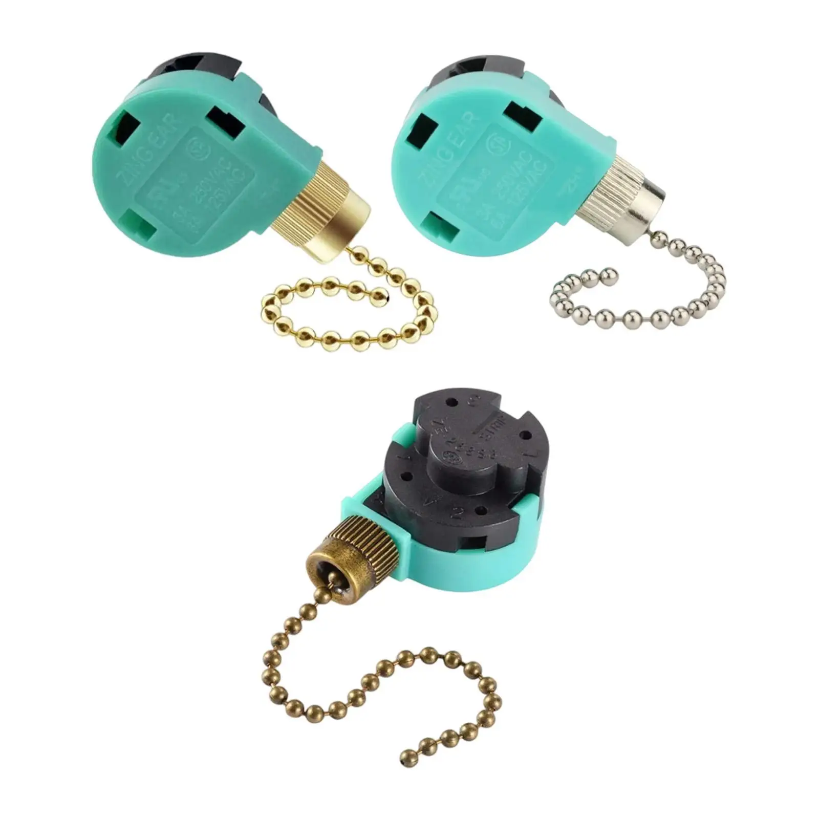 2x Ventilatore Luce Interruttore a tirante Lampada da parete Robusto accessorio per lampada Controllo a due fili Hunter Ventilatori da soffitto Tirare Interruttore a catena Controllo On-off