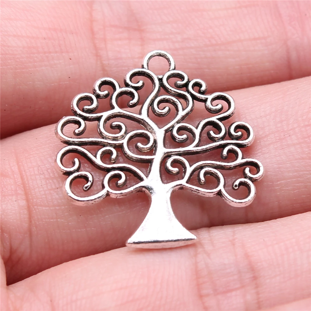 WYSIWYG 10 stks 26x26mm Antiek Brons Kleur Levensboom Charms Hanger Voor Sieraden Maken DIY Sieraden bevindingen