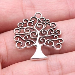 WYSIWYG 10 stks 26x26mm Antiek Brons Kleur Levensboom Charms Hanger Voor Sieraden Maken DIY Sieraden bevindingen
