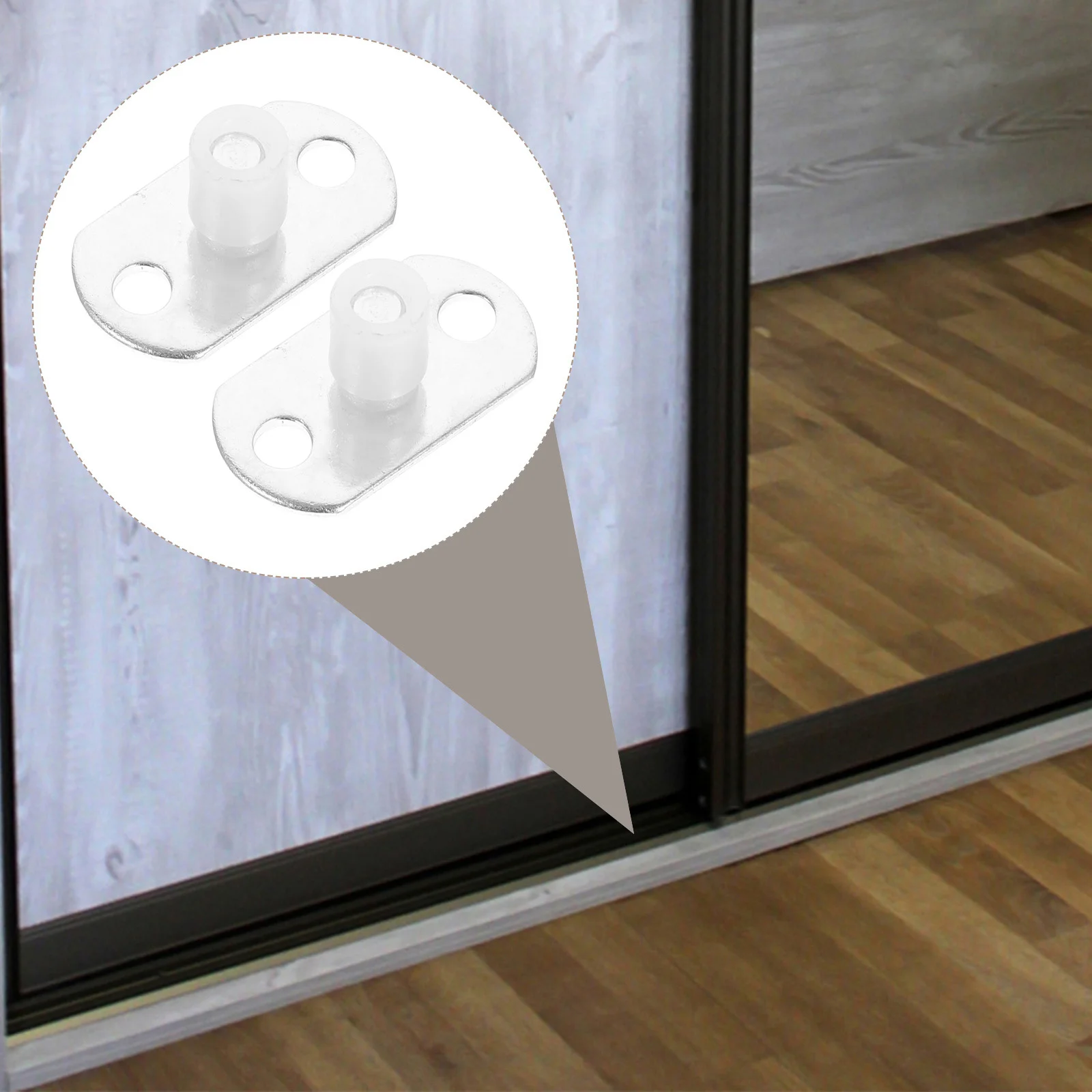 2 Pcs Barn Door Rails Through Floor Bottom Guide Sliding Stainless Steel Mount