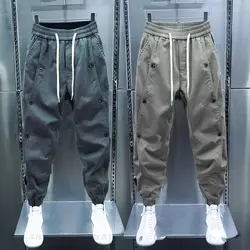 Cargo hose Jogger Harems hose für Herren bekleidung alle passen zu Mode knöpfen Dekor Slim Fit Freizeit hose 2023 Herbst Winter