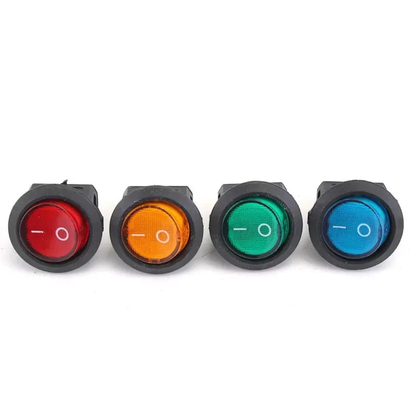 5 Pcs LED Dot Lampu 12V Motor Mobil Perahu Bulat On/Off Rocker Switch Toggle 3 Pin round Tombol SPST