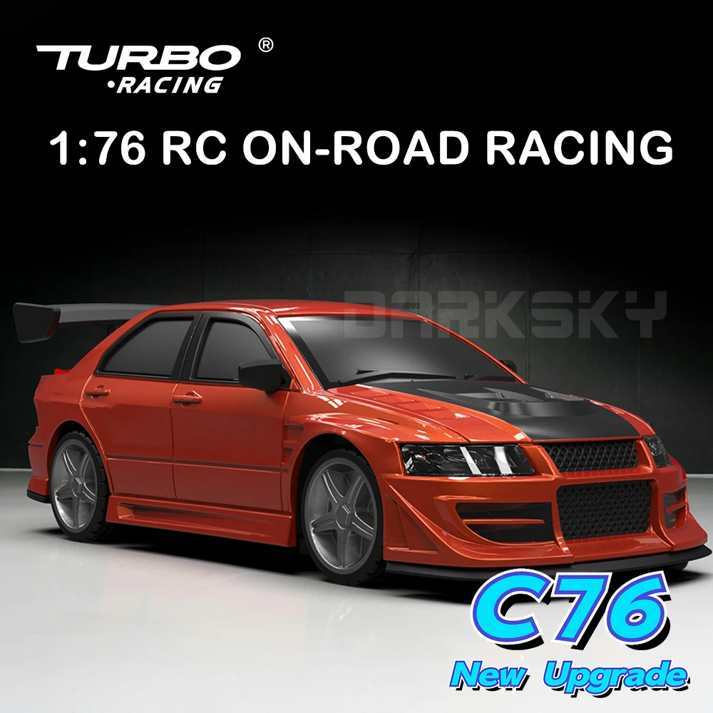 

NEW Turbo Racing C76 Flat Running Racing 1:76 MINI RC Electric Remote Control On-road Car Desktop Toys Adult Children's Toys