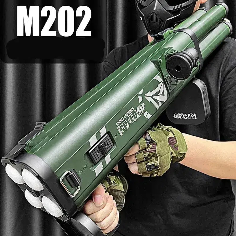 M202 Quadruple Rocket Launcher Foam Dart Blaster Plastic Rocket Launcher Toy Set for Ages 14+ Boys Kids Pretend Play Bazooka Toy