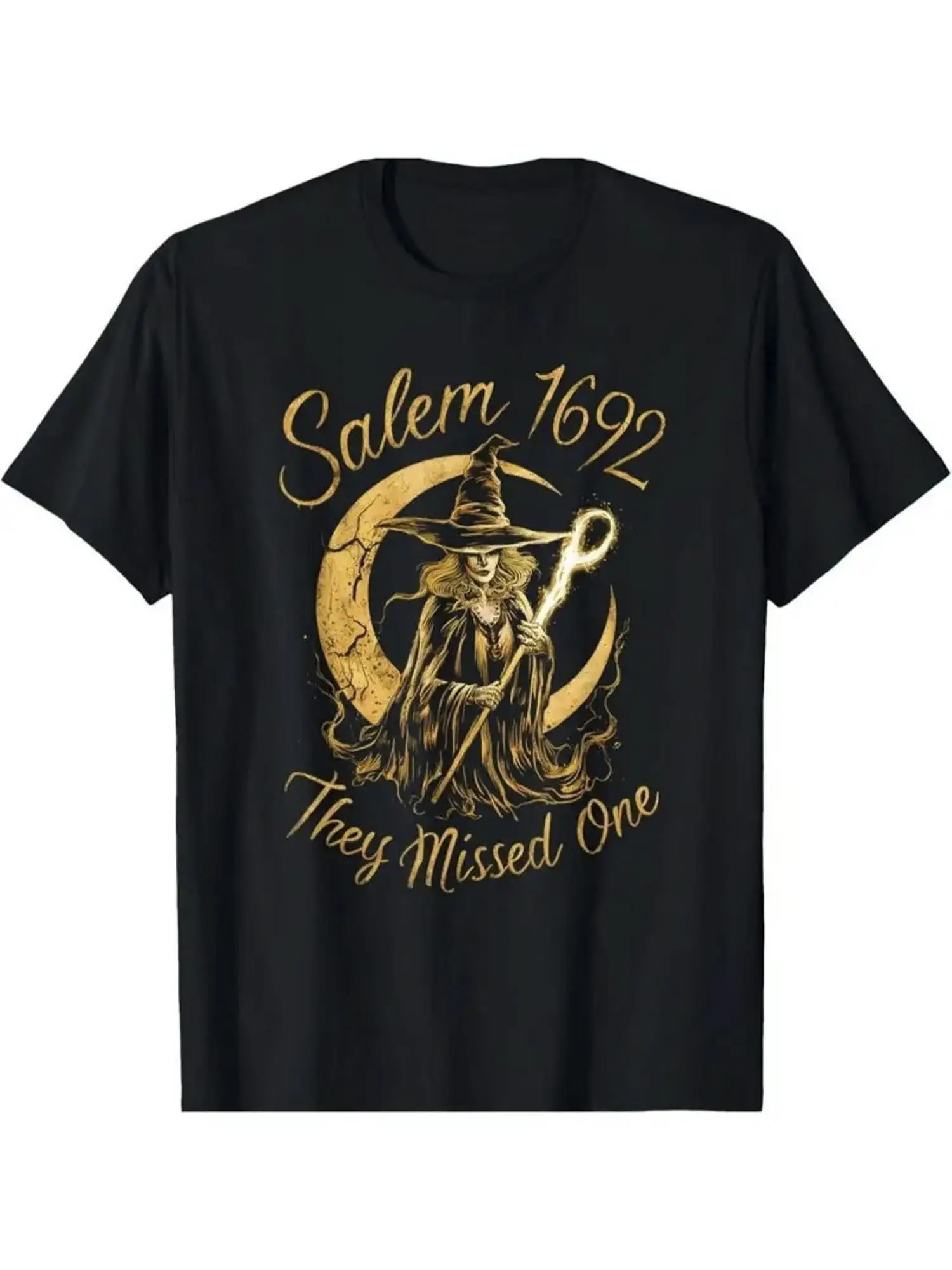 Salem 1692 Witch Graphic Halloween T-Shirt - Design 