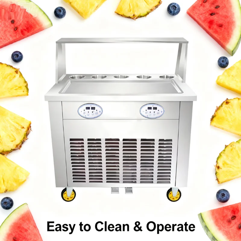 Multi Functional Large Single Plate Deep Fried Yogurt Machine Thai Commercial Deep Fried Ice Cream Roll Machine