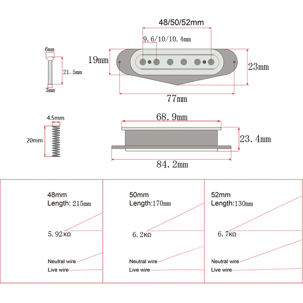 Pickup Set Large Circle 7Mm Single Coil Bass Electric Guitar Pickups Standard Black Humbucker Neck Bridge Guitar Bass