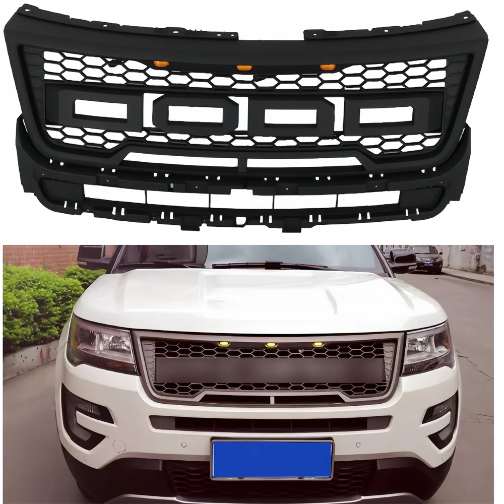 Auto Racing Grills Fit voor Ford Explorer 2016 2017 2018 Abs Grill Grille Auto Accessoires - afbeelding 2