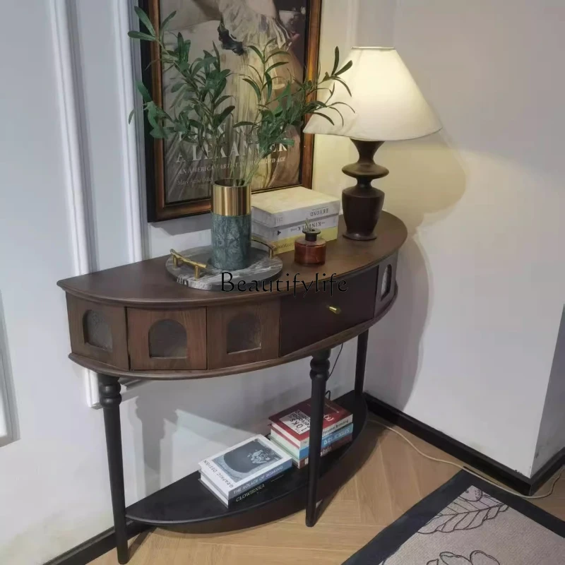 

*French solid wood porch cabinet entry foyer cabinet decorative partition against the wall