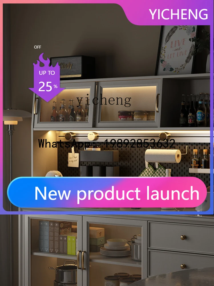 

Solid Wood Stone Plate Sideboard Cabinet Wall Modern Simple Home Living Room and Kitchen Storage Tea Cabinet