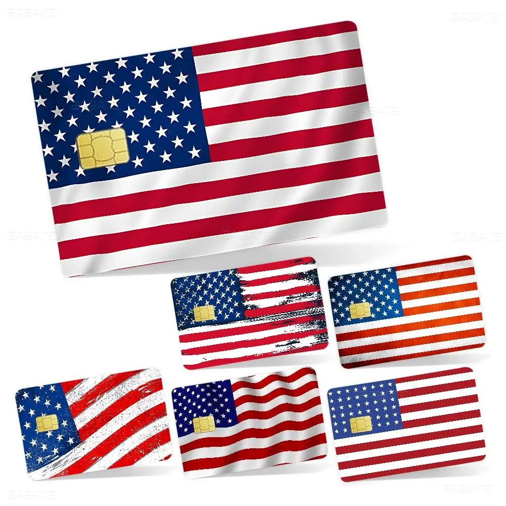 أمريكا الولايات المتحدة الأمريكية العلم فيلم الجلد ملصق الشريط لبطاقة الخصم الائتمانية البنك ملصقات حماية بطاقة الائتمان شخصية